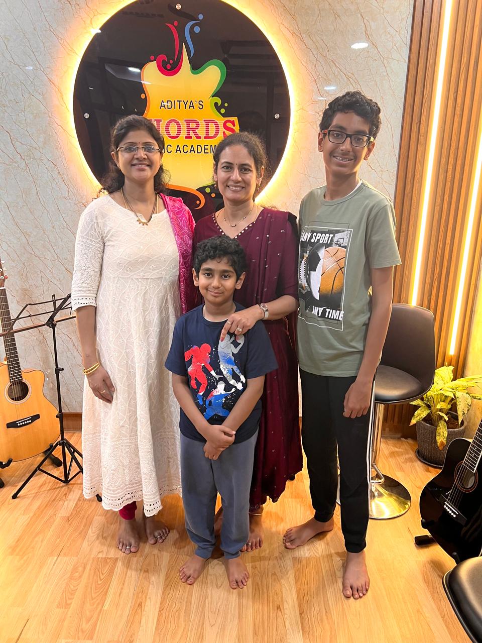 Student and parent visiting Chords Music Academy